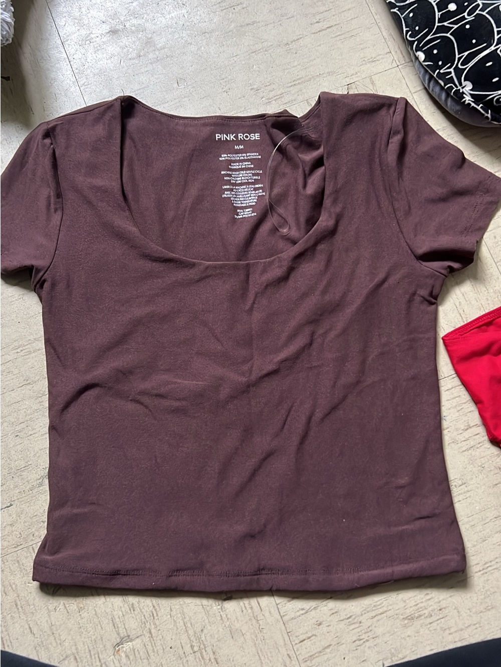 Pink Rose Pale Pink Scoop Neck Short Sleeve Tee